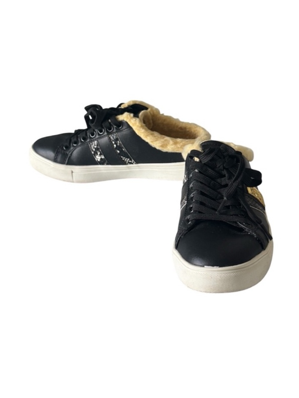 Roberto Cavalli Women Faux Shearling Lined Mule Sneaker Size 37